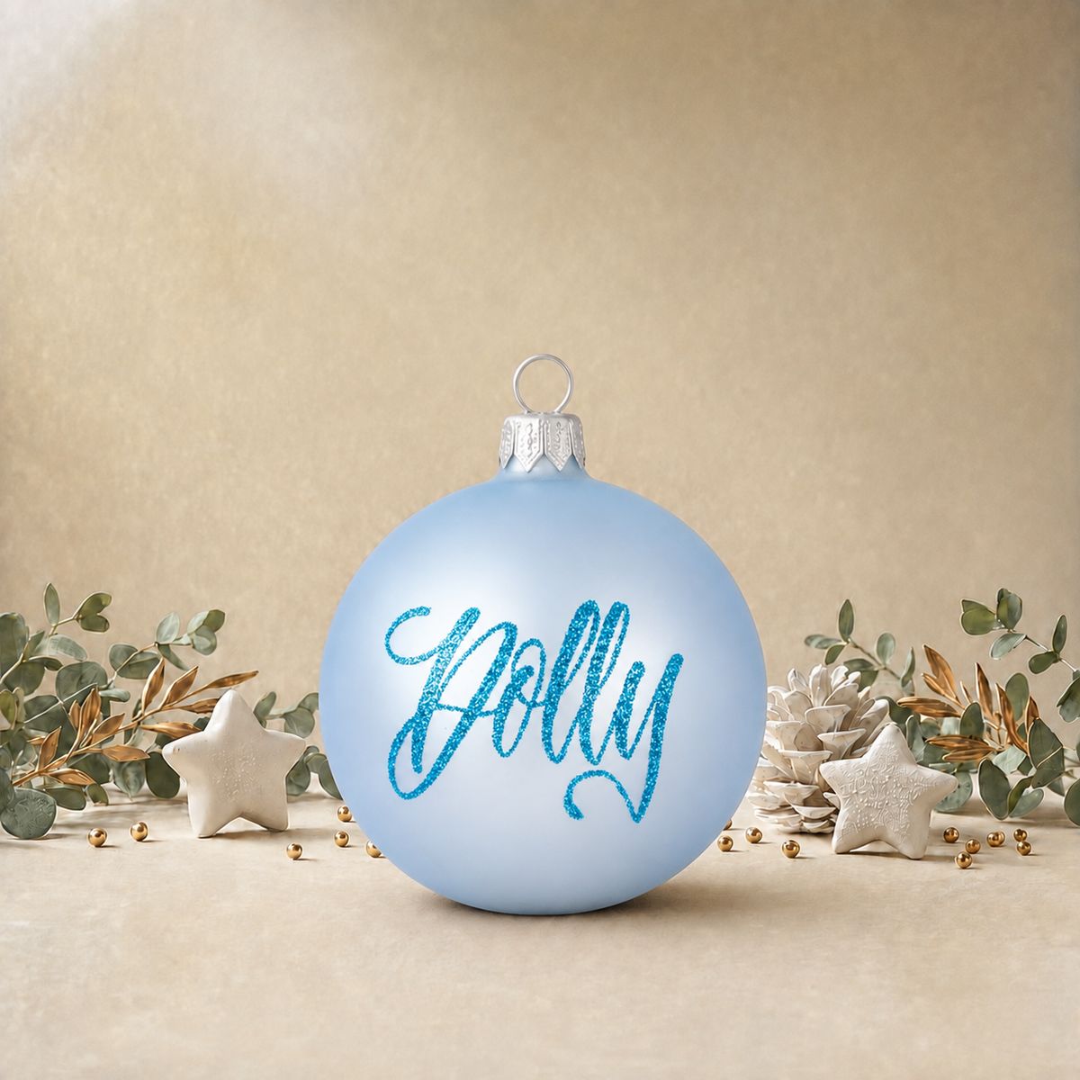 Baby Blue Dog Silhouette Bauble