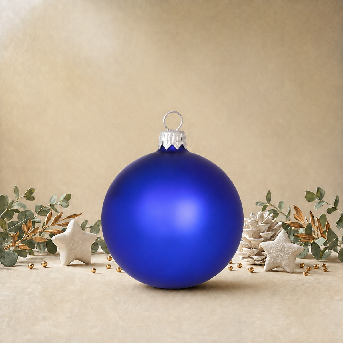 Medium Dark Blue Plain Bauble back