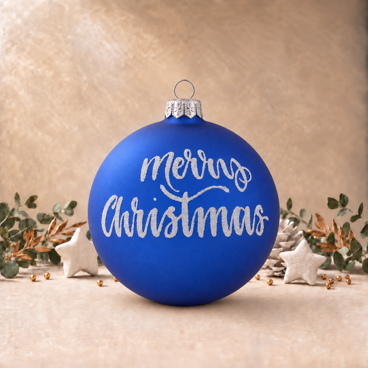 Snowman Family in Forest - Blue
