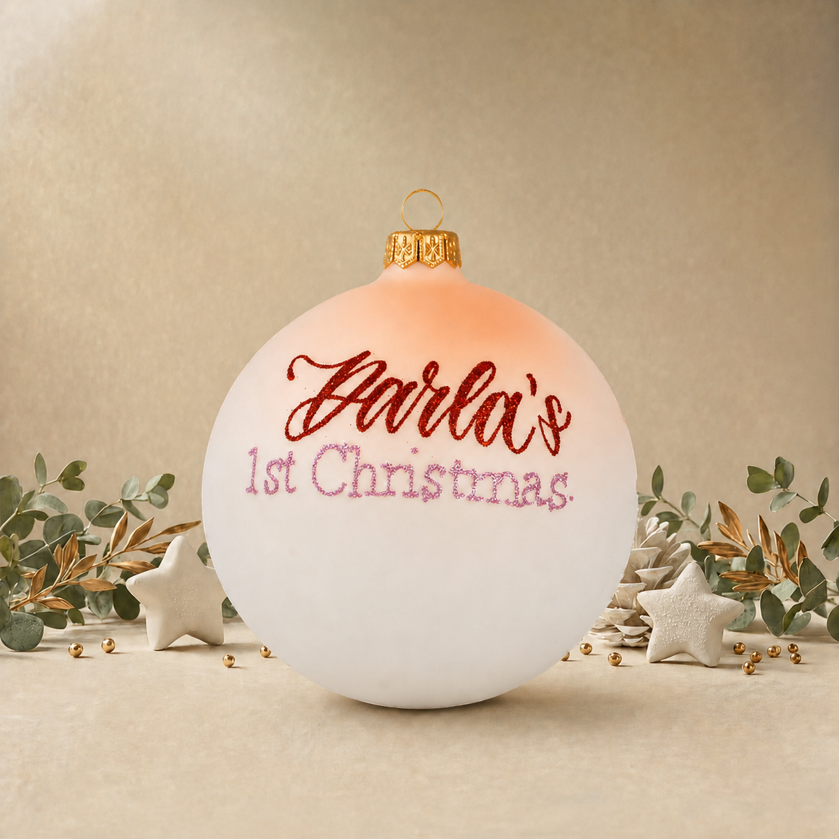 Baby Girl 1st Christmas - Baby Pink front
