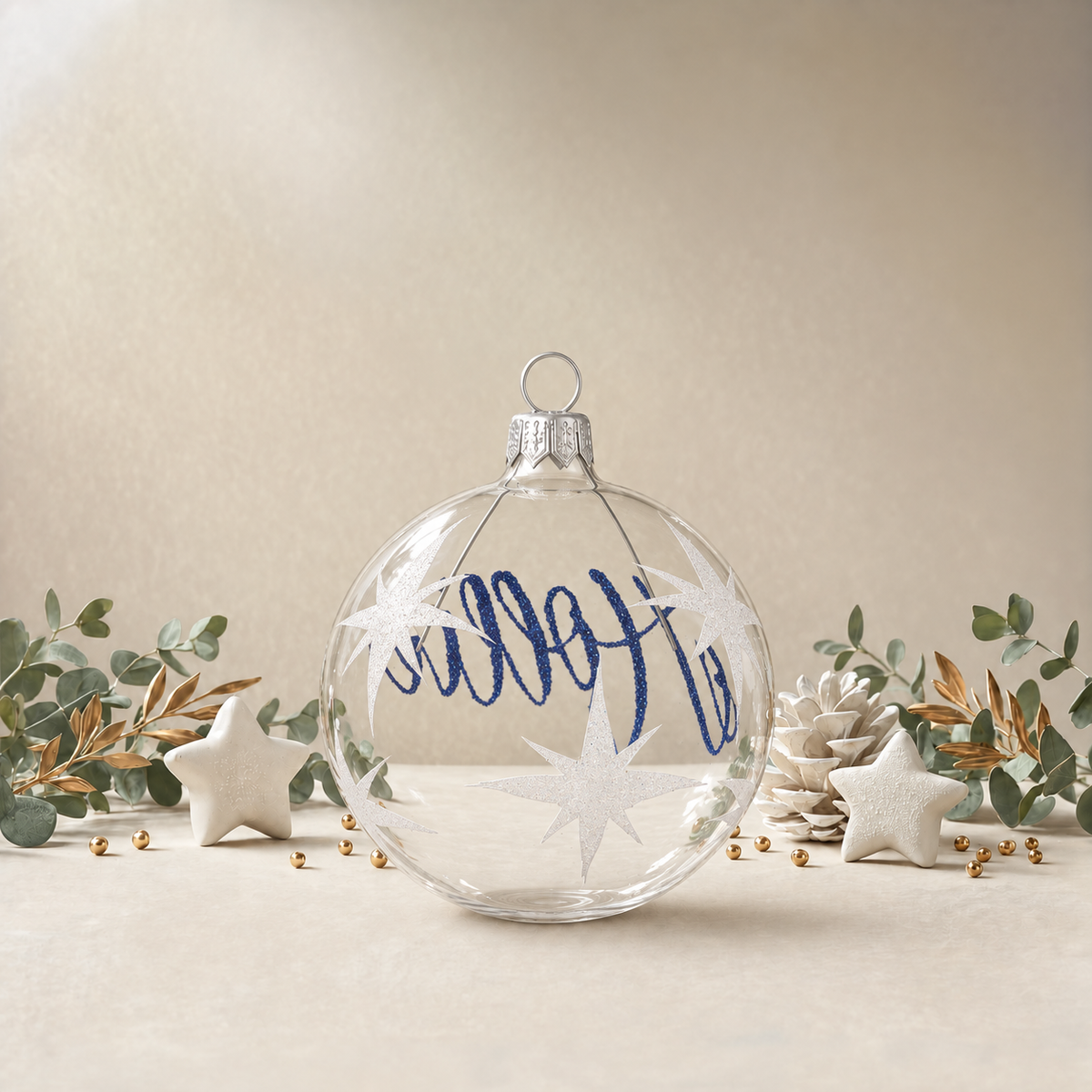 Clear Bauble with Stars