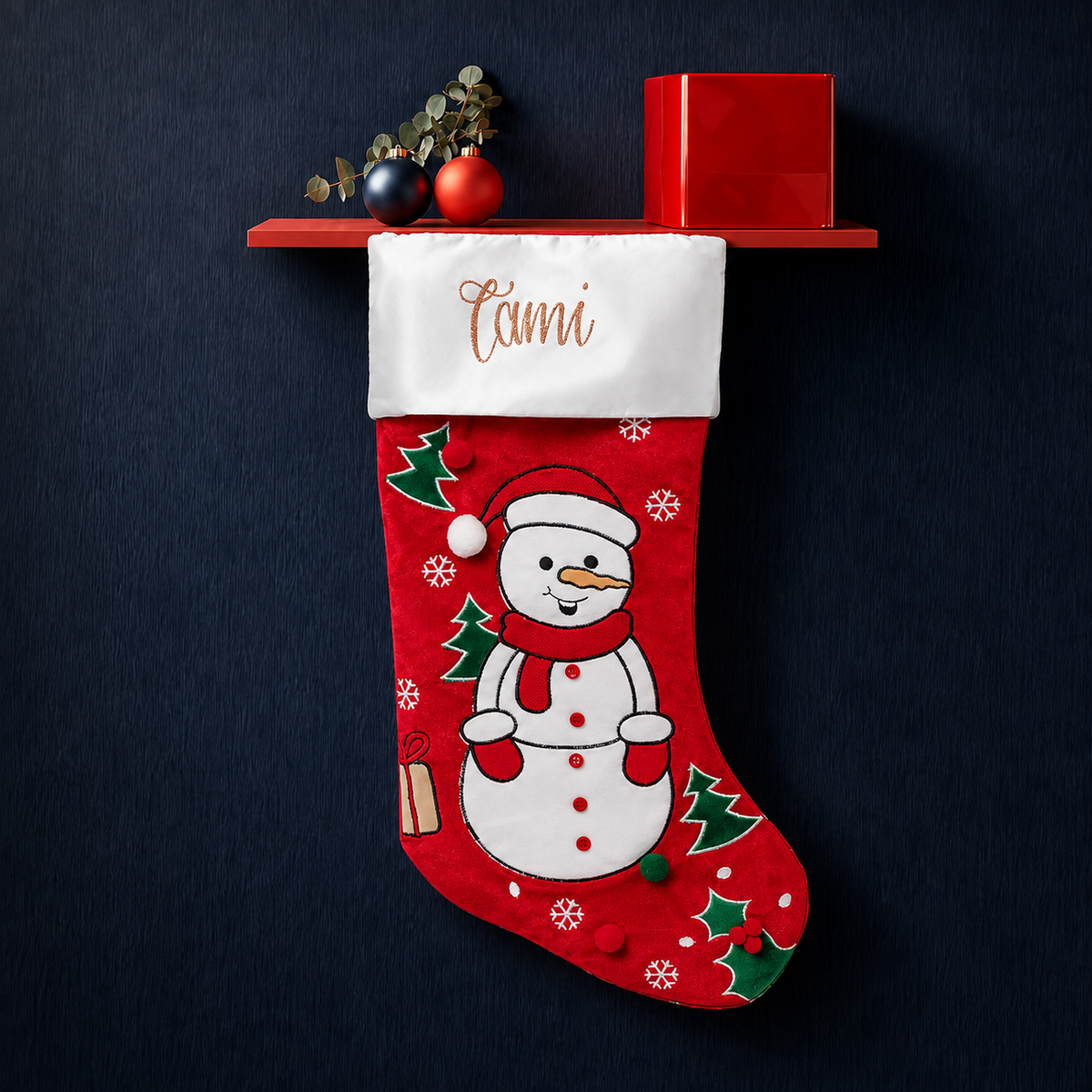 Cartoon Snowman Stocking