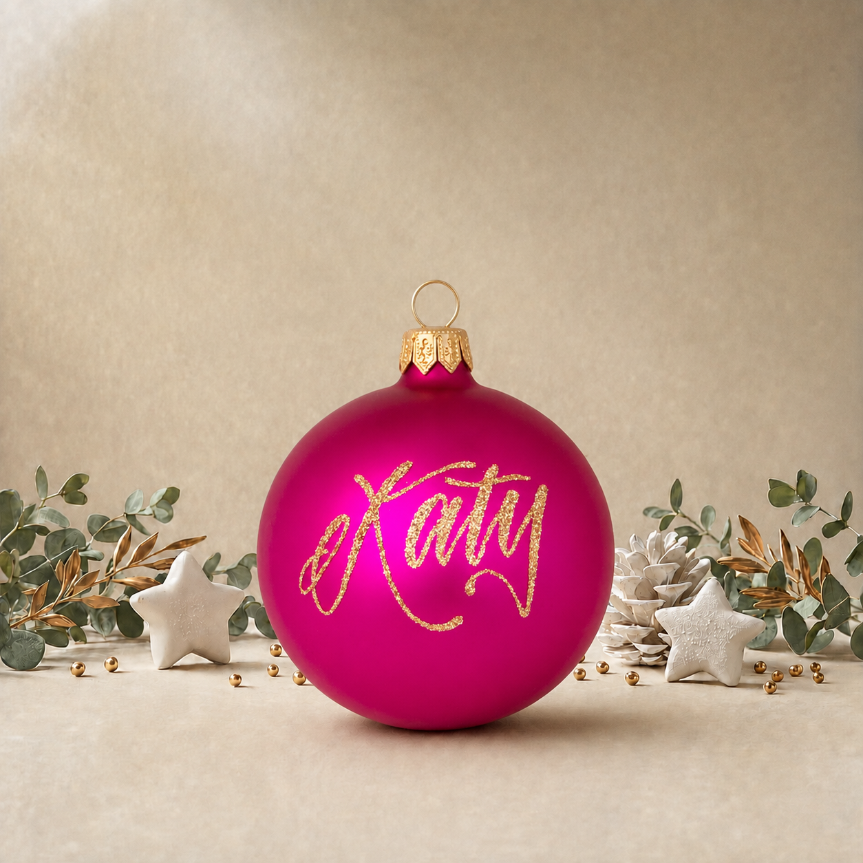 Fuchsia Plain Bauble front