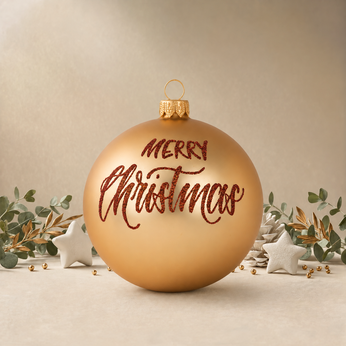Large Gold Plain Bauble front
