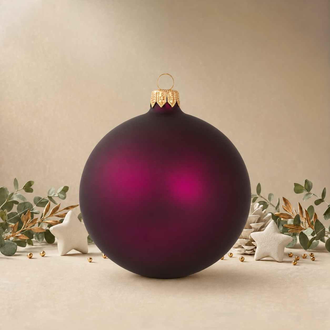 Large Purple Plain Bauble back
