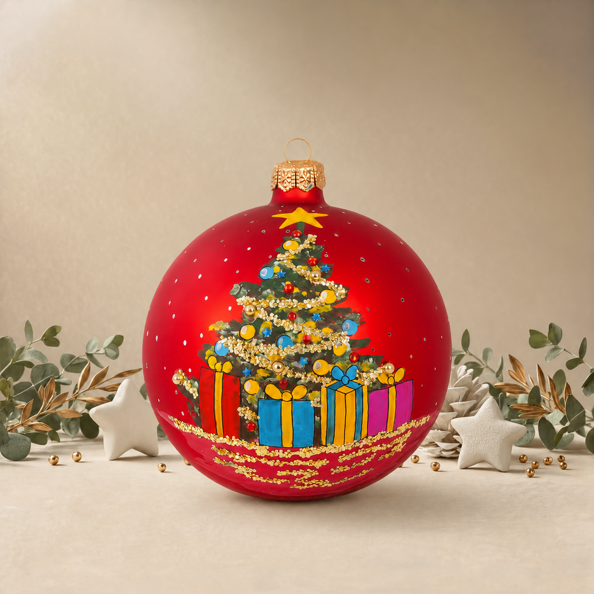 Christmas Tree with Presents - Red back