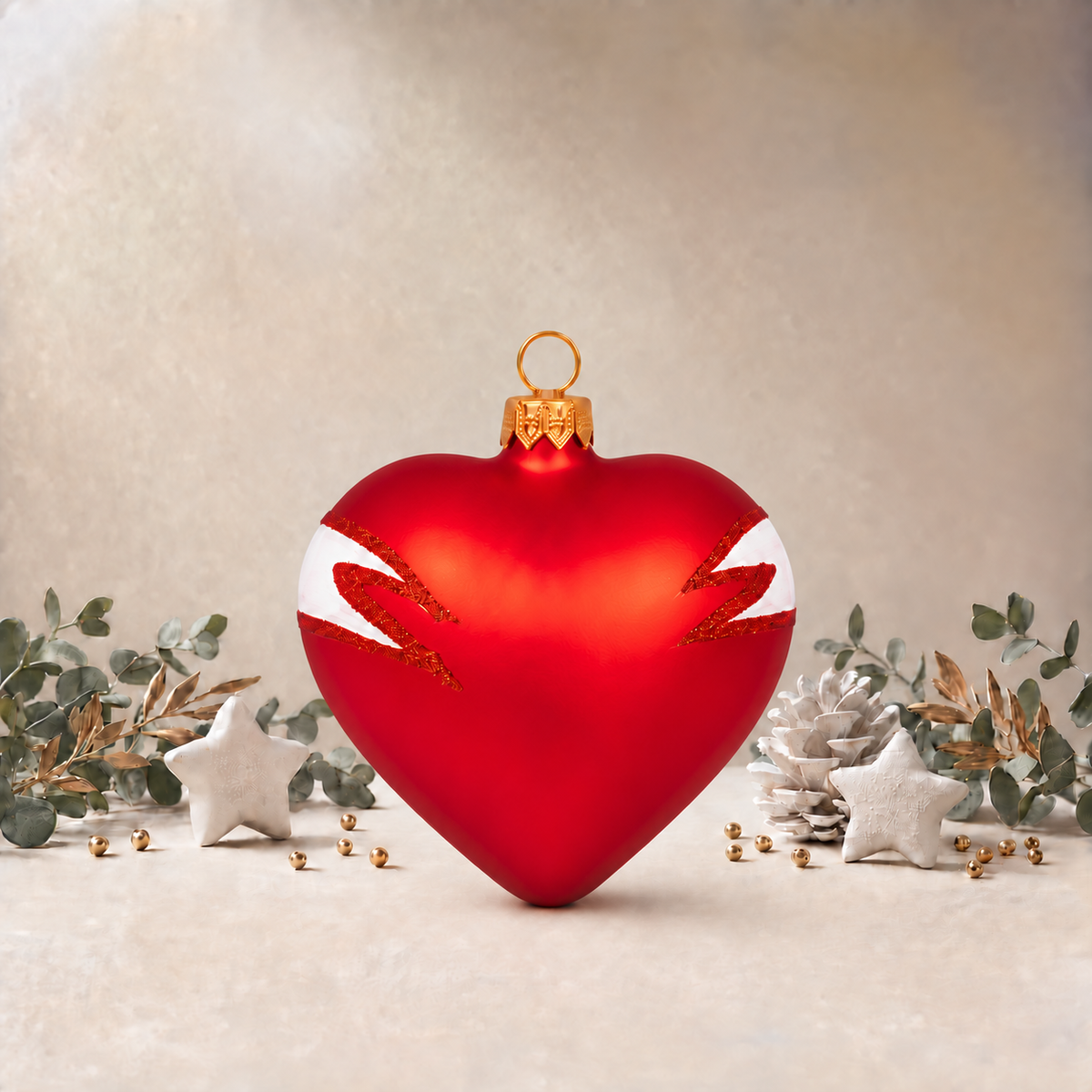 Red Heart with White Ribbon