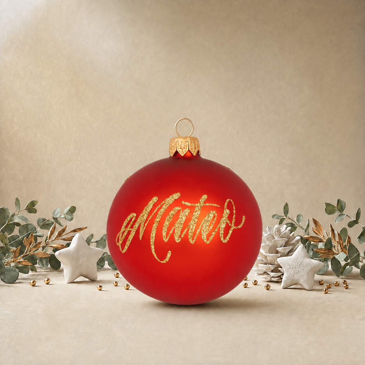 Red Bauble with Jesus front