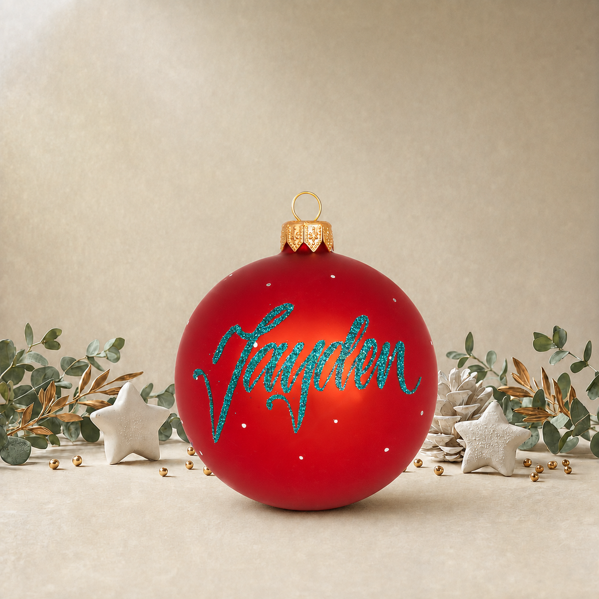 Red Bauble with Santa front