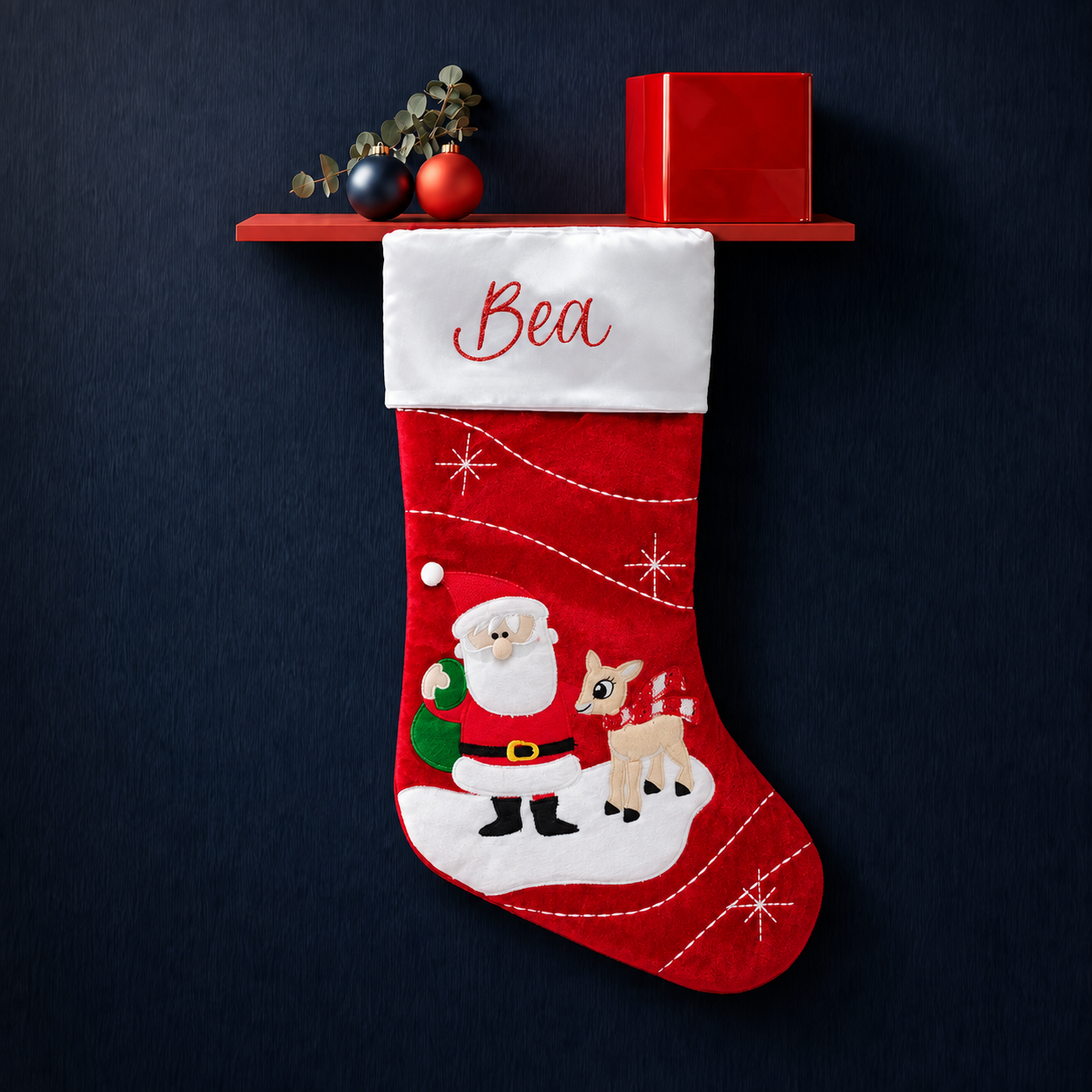 Santa & Reindeer Stocking