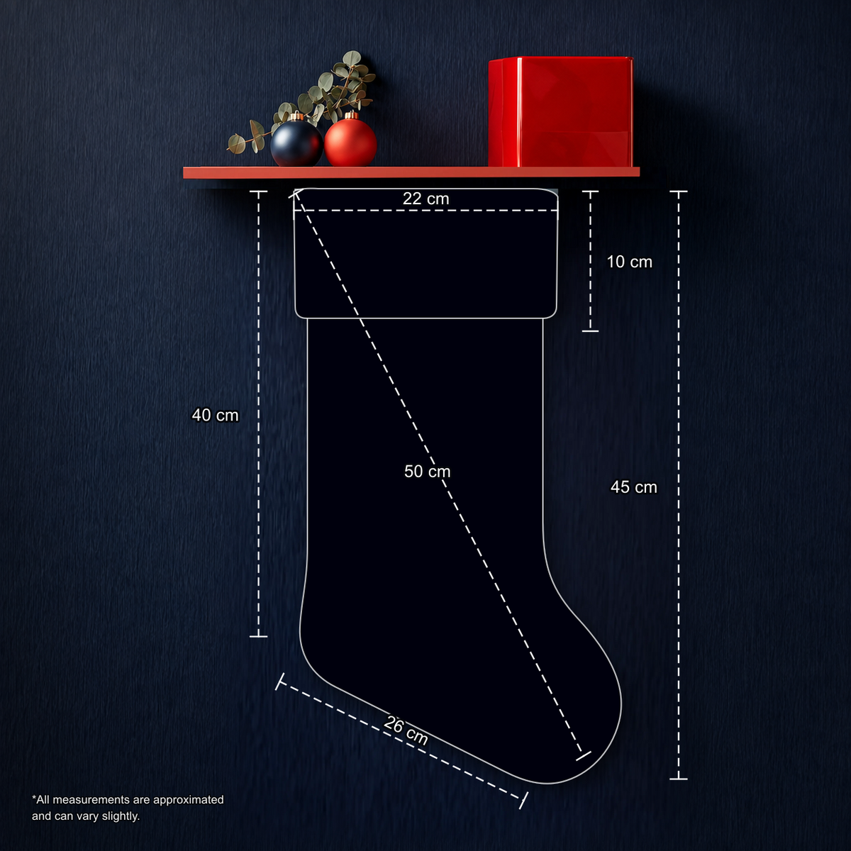 Teddy Bear with Red Present Stocking