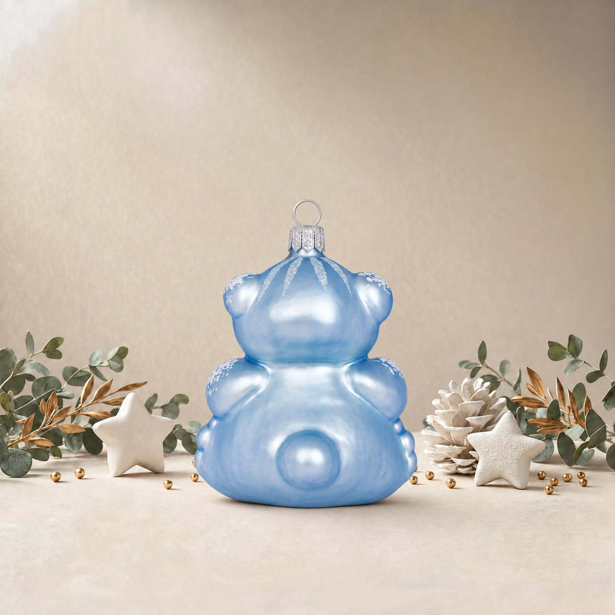 Teddy Bear Holding Heart - Baby Blue