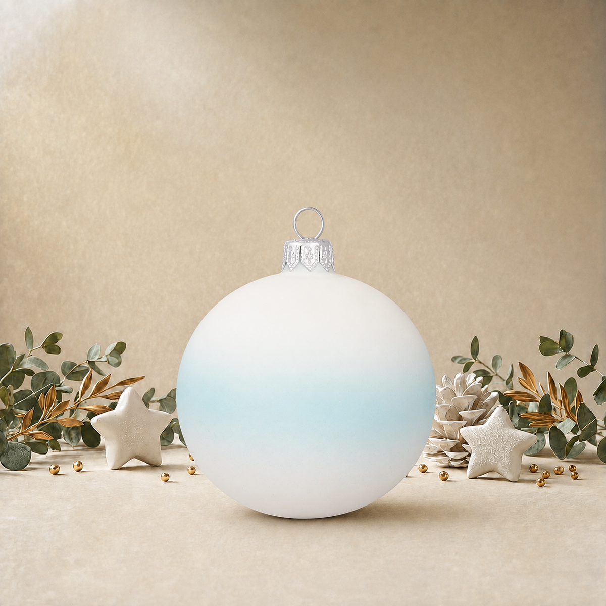 Baby Blue & White 1st Christmas Bauble back