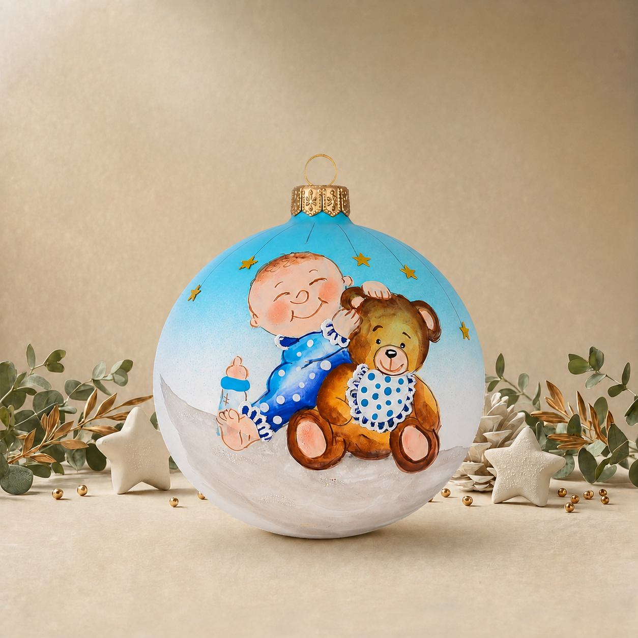 Baby Boy 1st Christmas - Baby Blue back