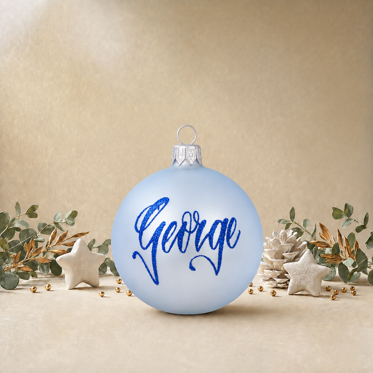Baby Blue Bunny Bauble front