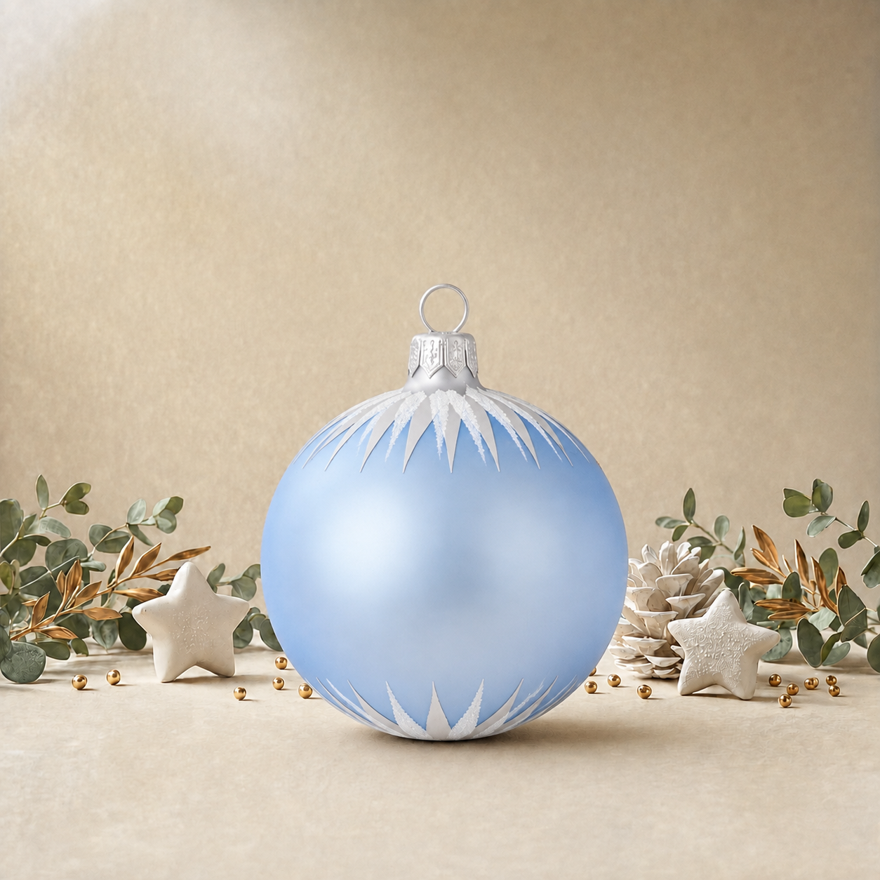 Baby Blue Bauble with Silver Icicles back