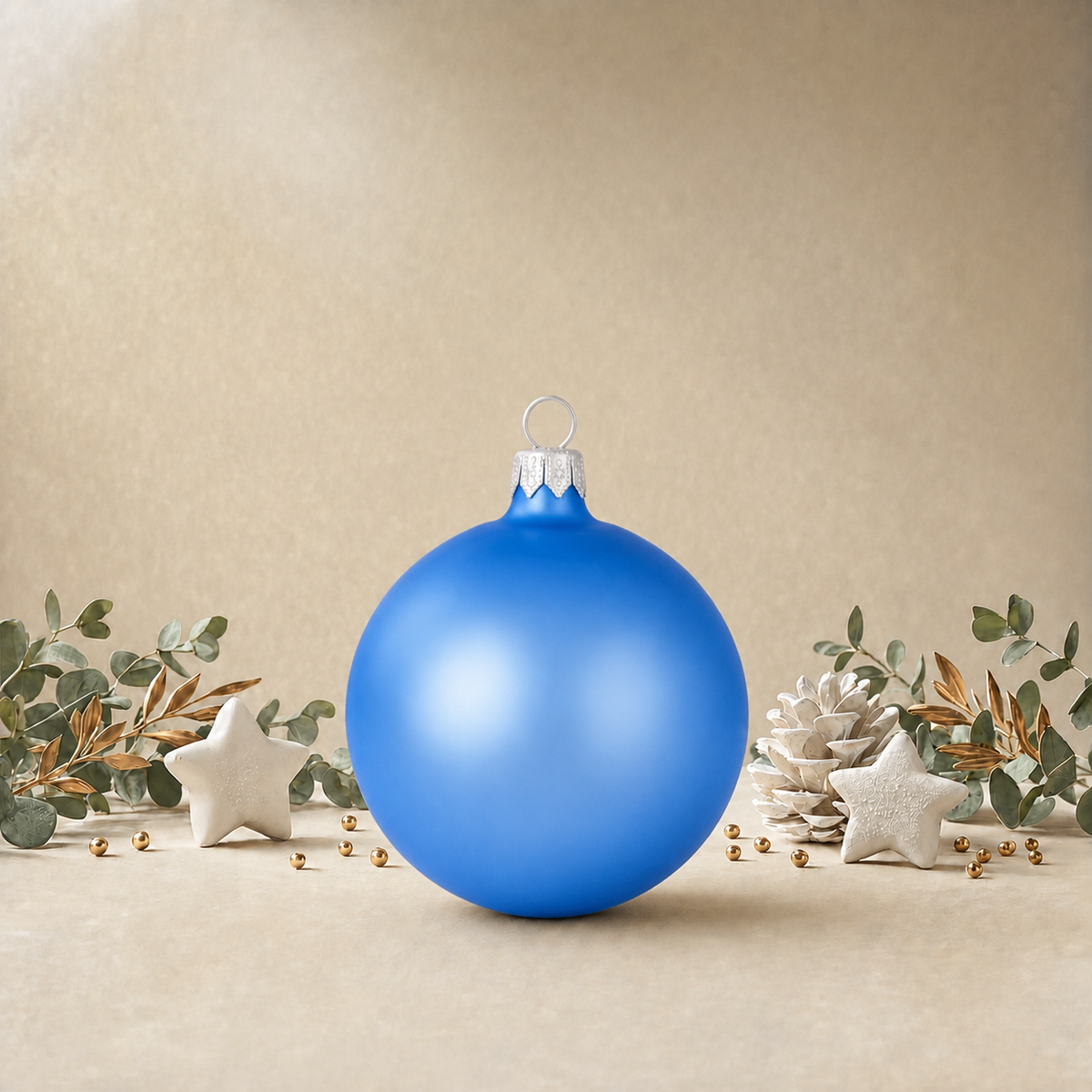 Medium Plain Baby Blue Bauble back