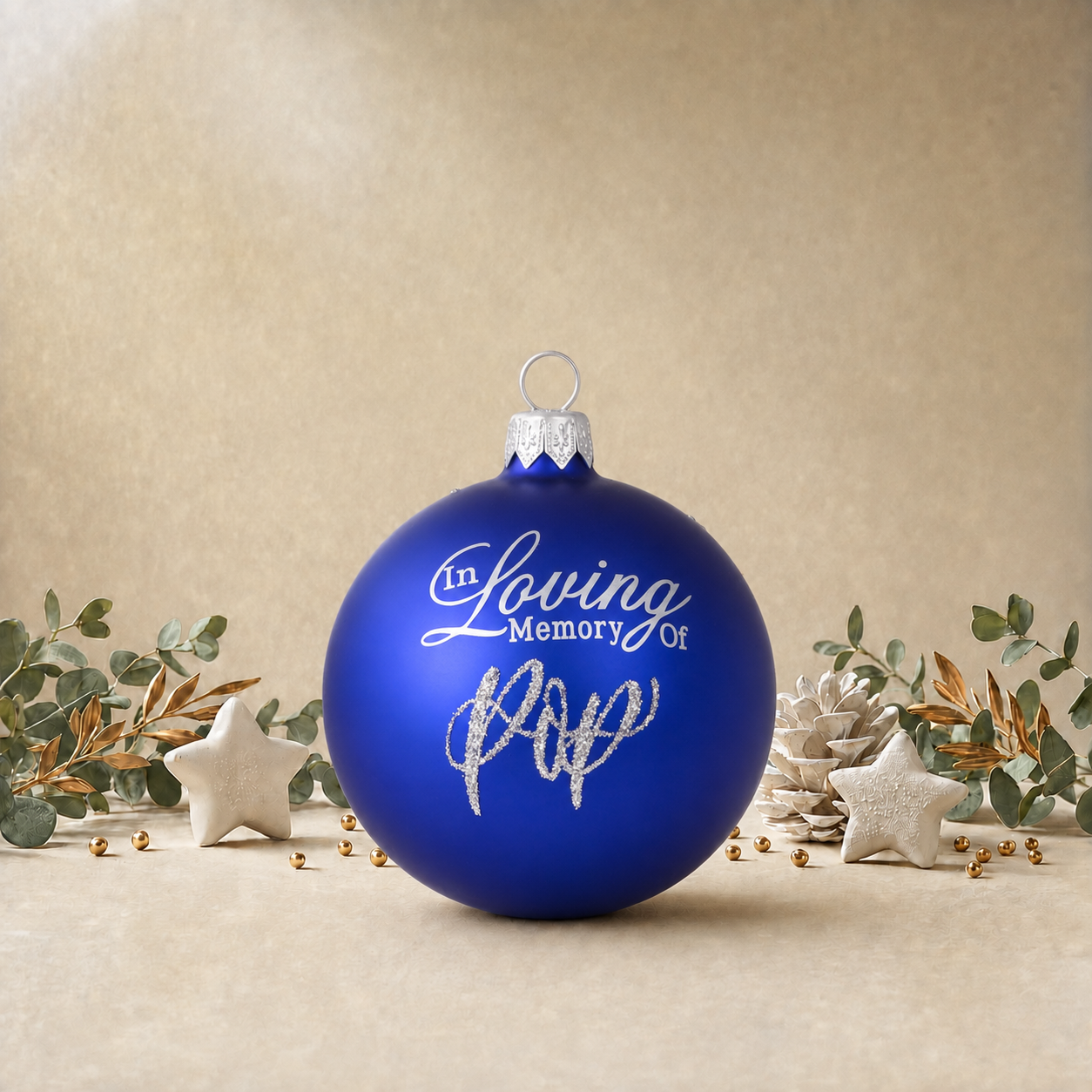 In Loving Memory Candle - Blue front