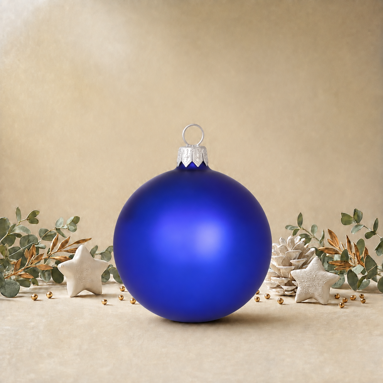 Medium Dark Blue Plain Bauble back