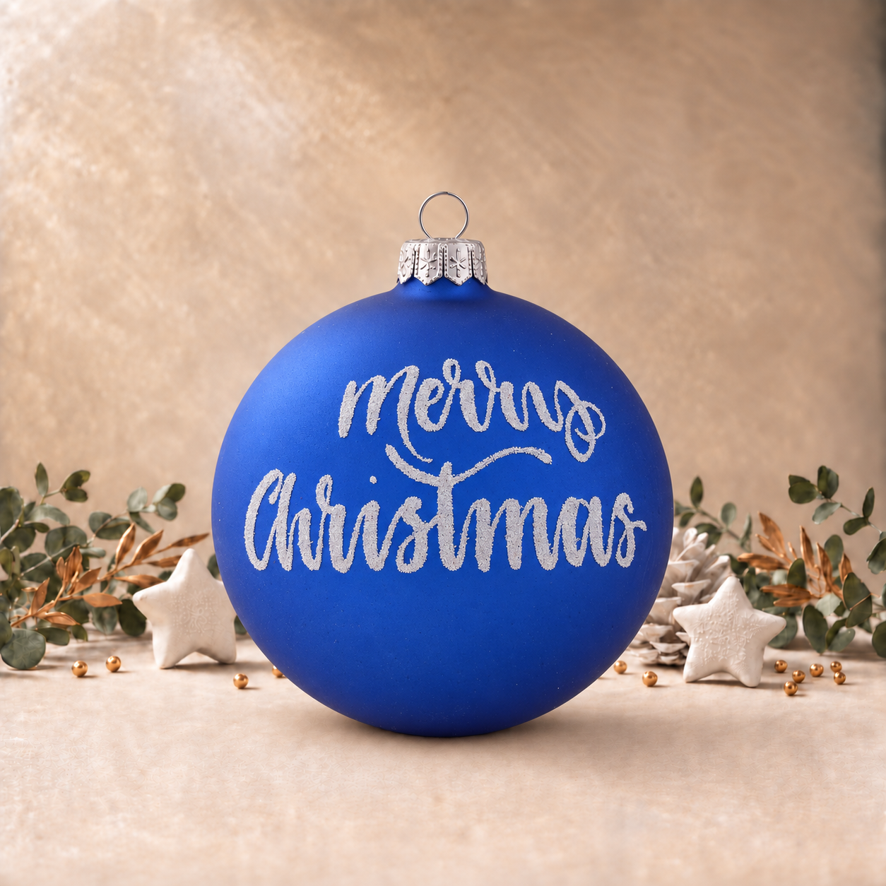 Snowman Family in Forest - Blue