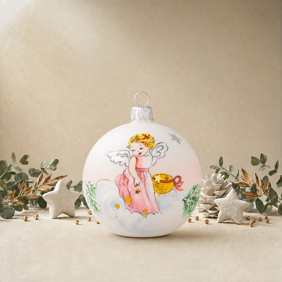 Angel Floating on Cloud - Baby Pink back