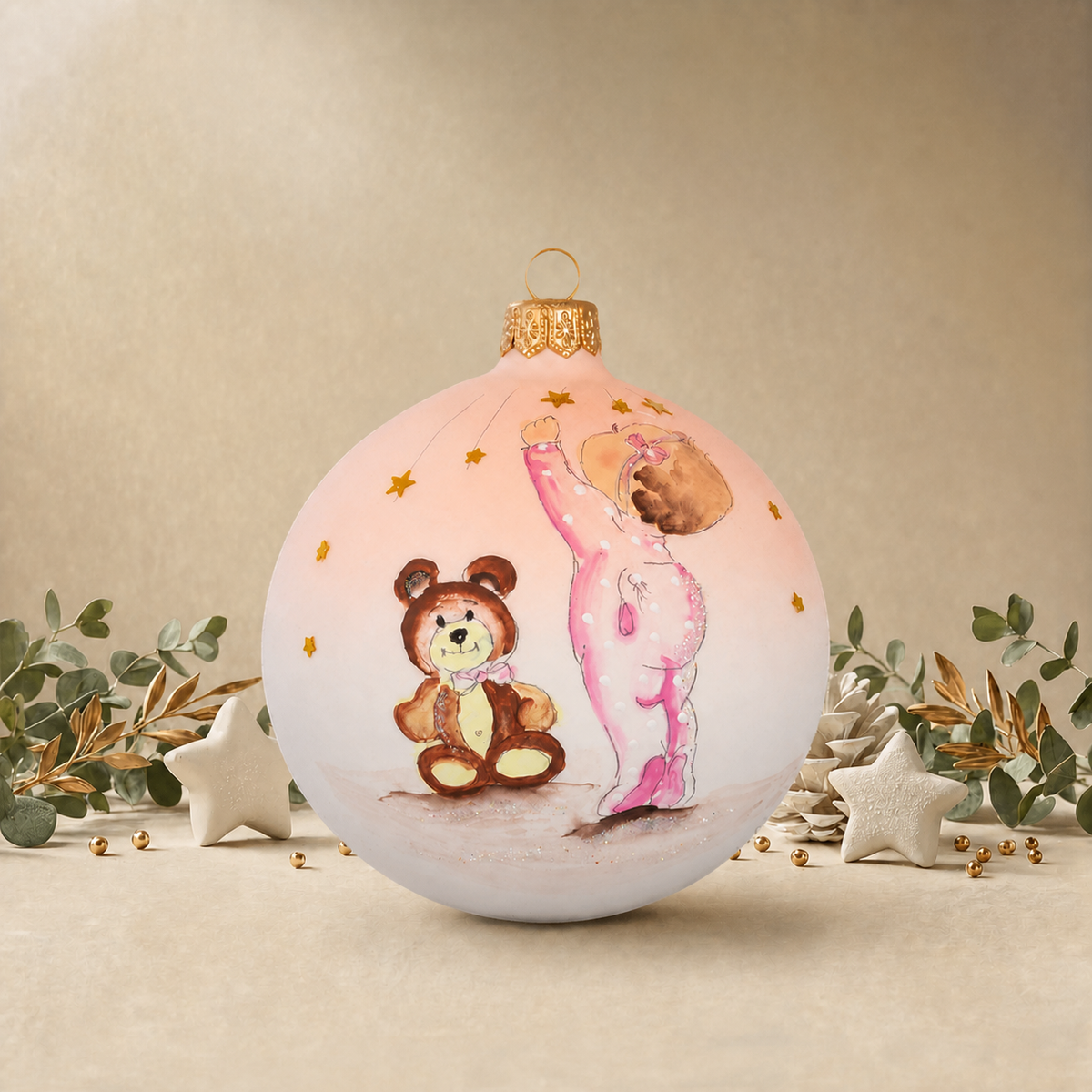 Baby Girl 1st Christmas - Baby Pink back
