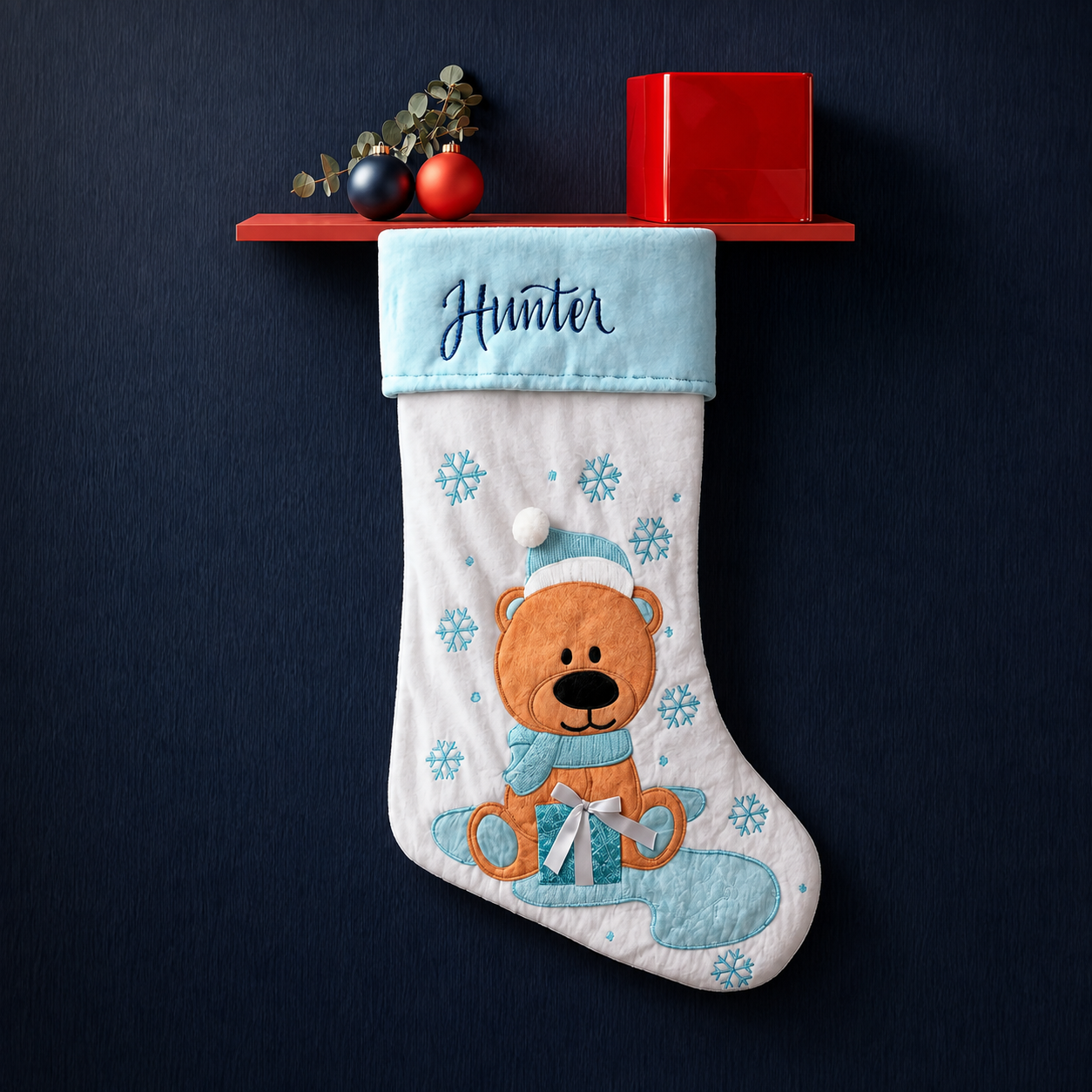 Baby Blue Bear Stocking