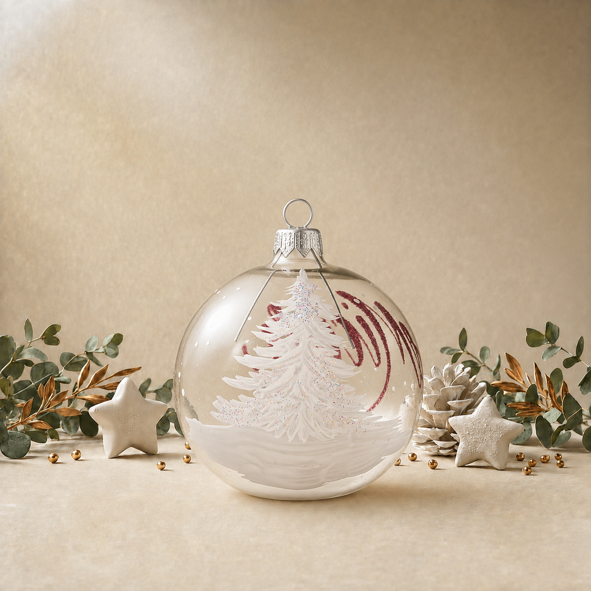 Clear Snowy Christmas Tree