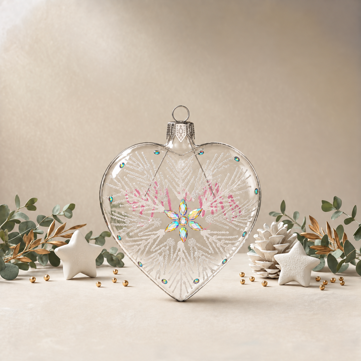 Clear Heart with Gems