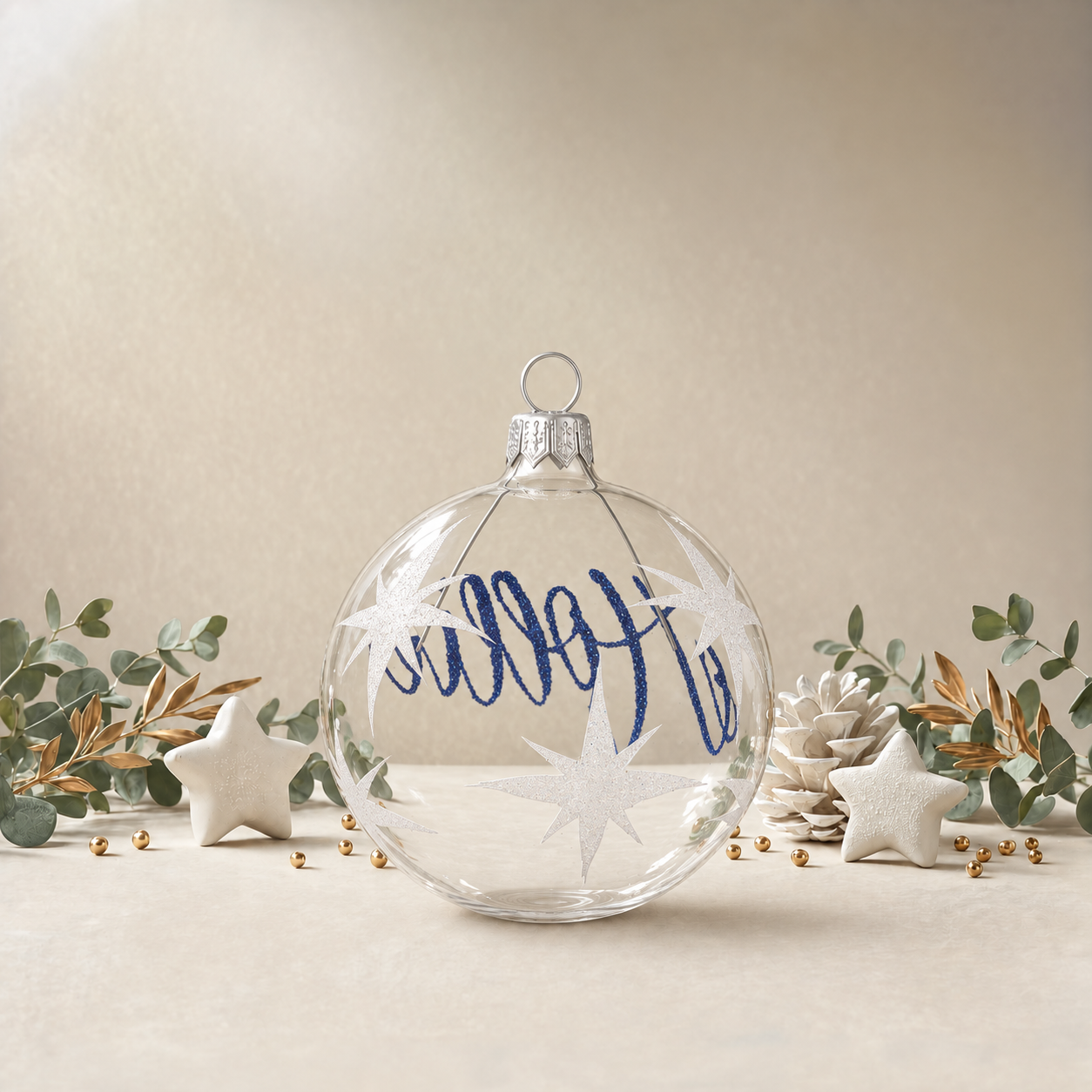 Clear Bauble with Stars
