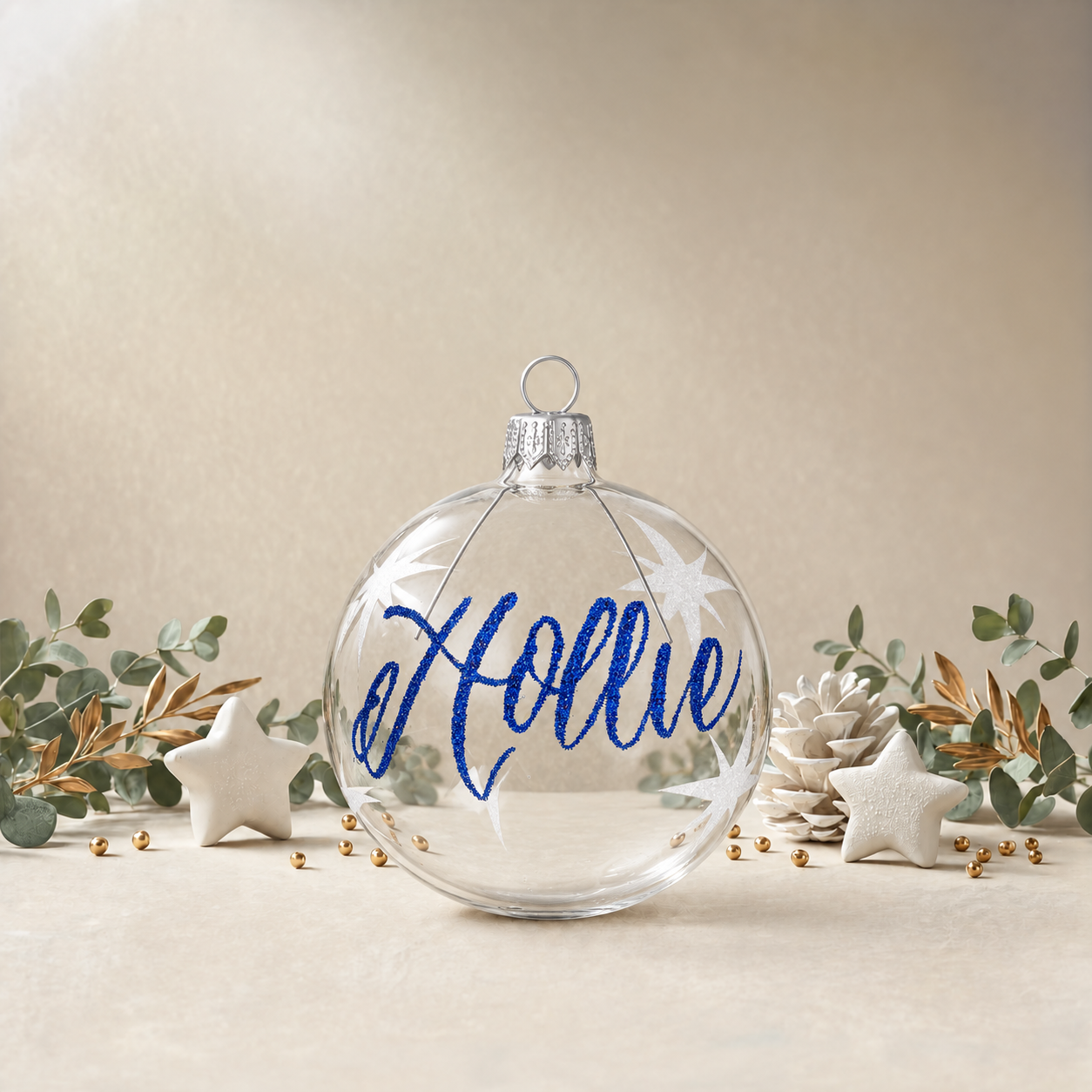 Clear Bauble with Stars