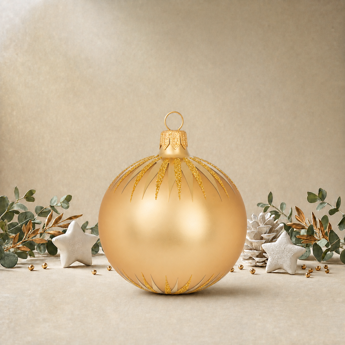 Gold Bauble with Gold Icicles back
