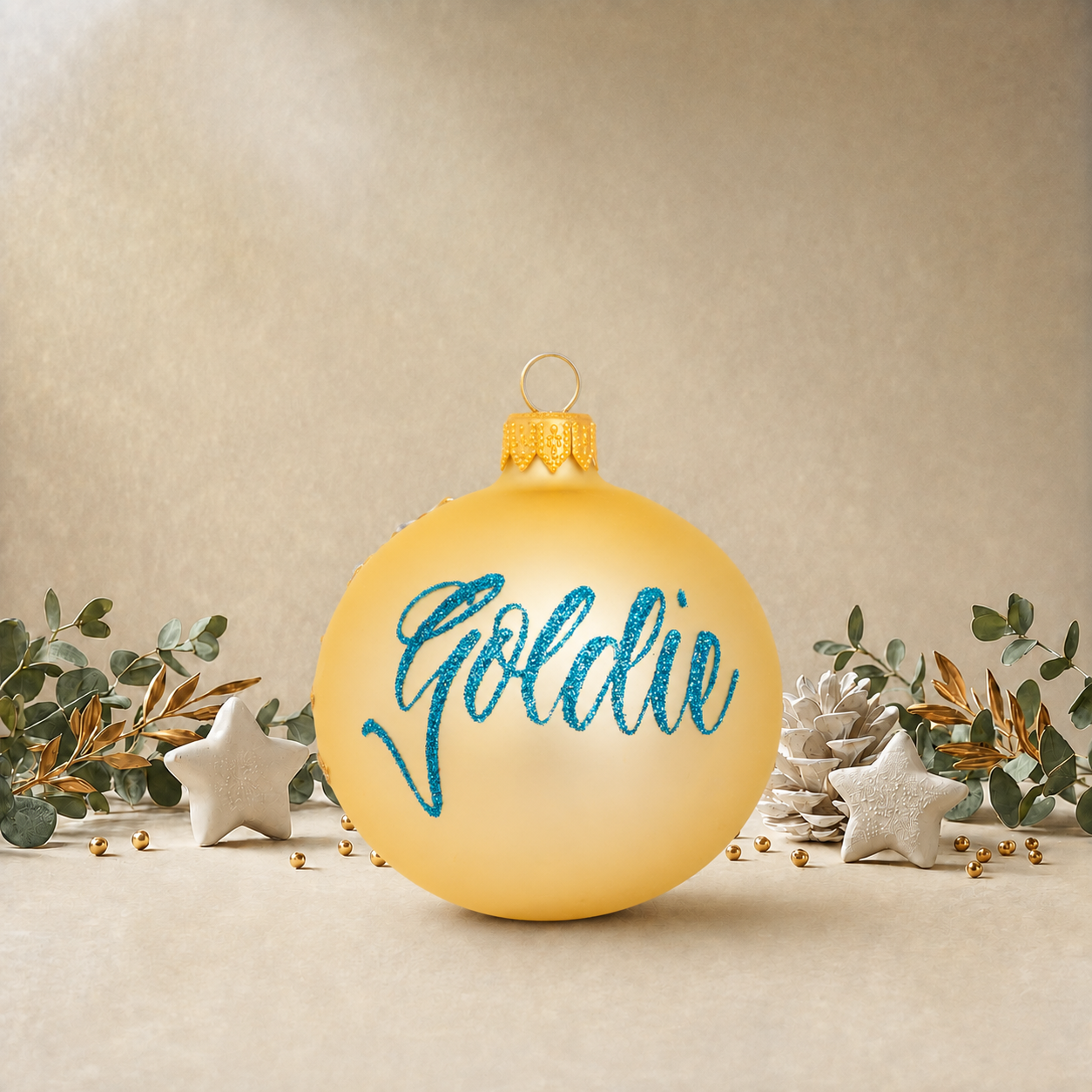 Cream Gold Christmas Tree Bauble