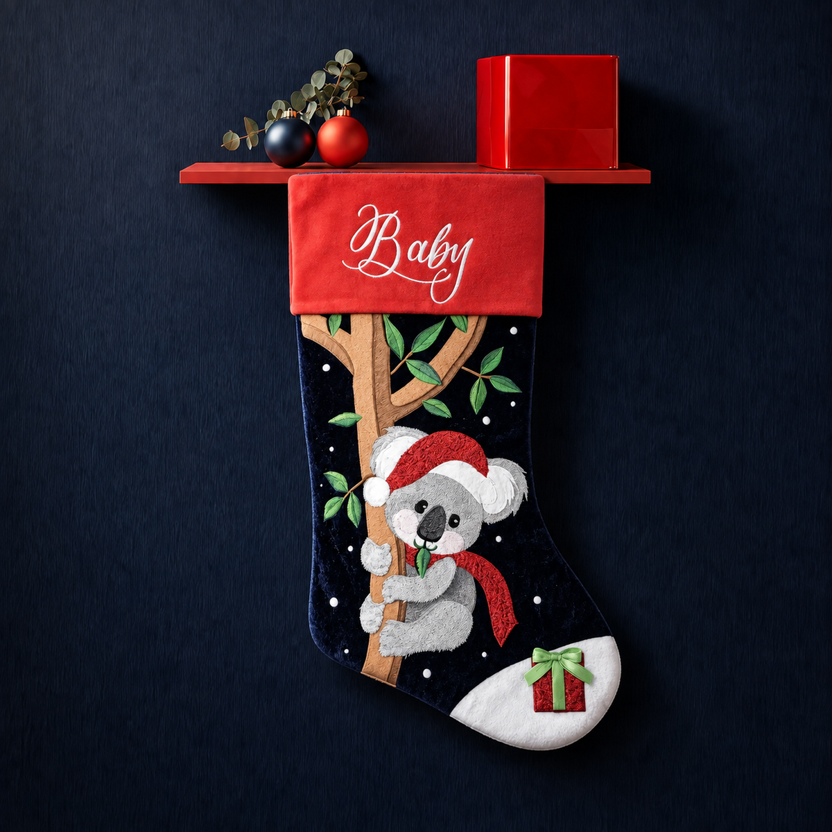 Koala with Santa Hat Stocking