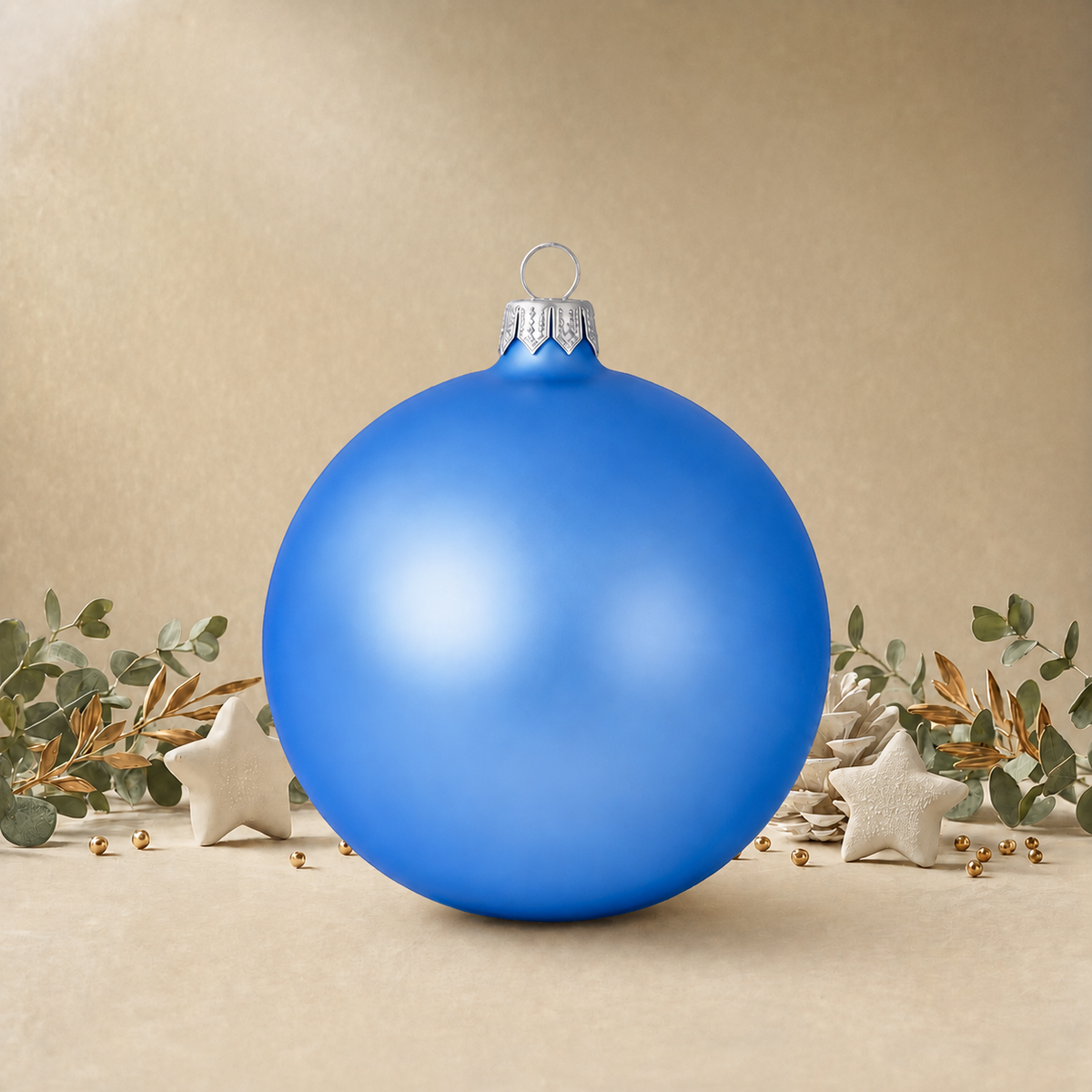 Large Baby Blue Plain Bauble back