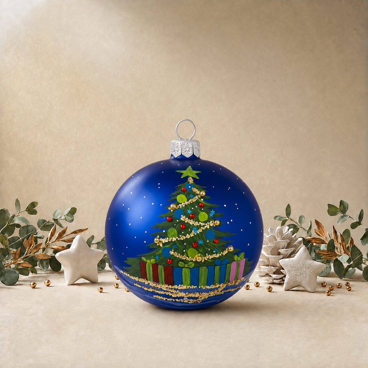 Large Blue Christmas Tree Bauble
