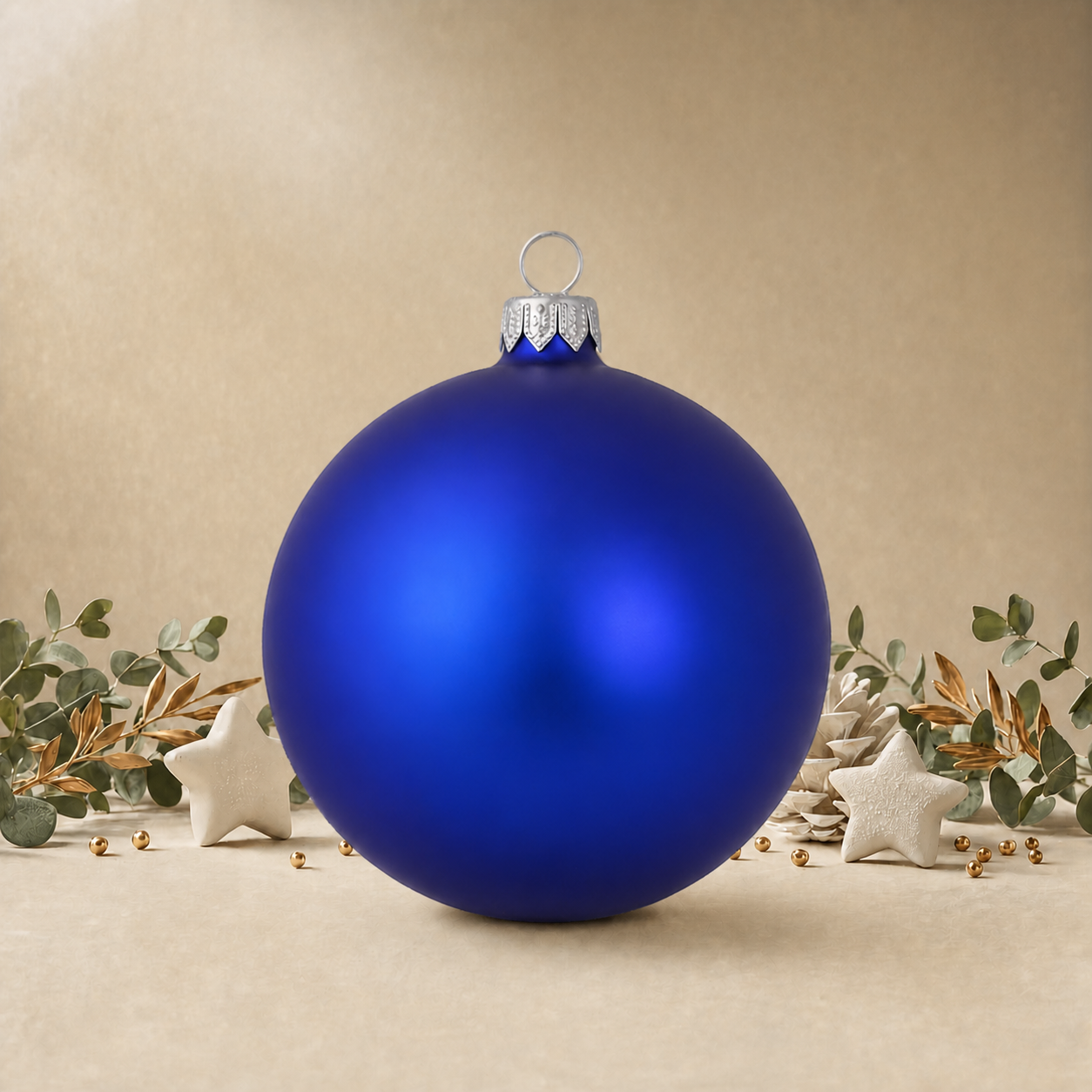 Large Dark Blue Plain Bauble back