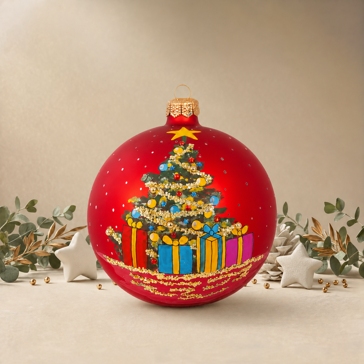 Christmas Tree with Presents - Red back