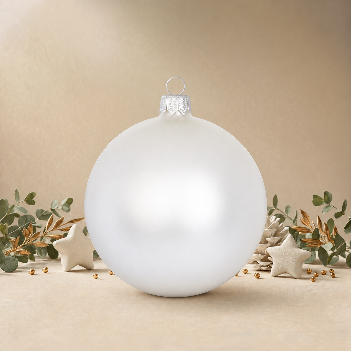 Large White Plain Bauble back
