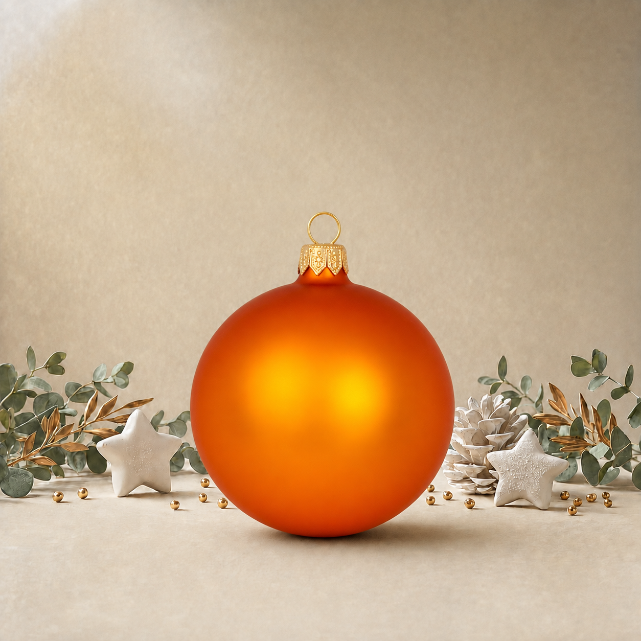 Orange Plain Bauble back