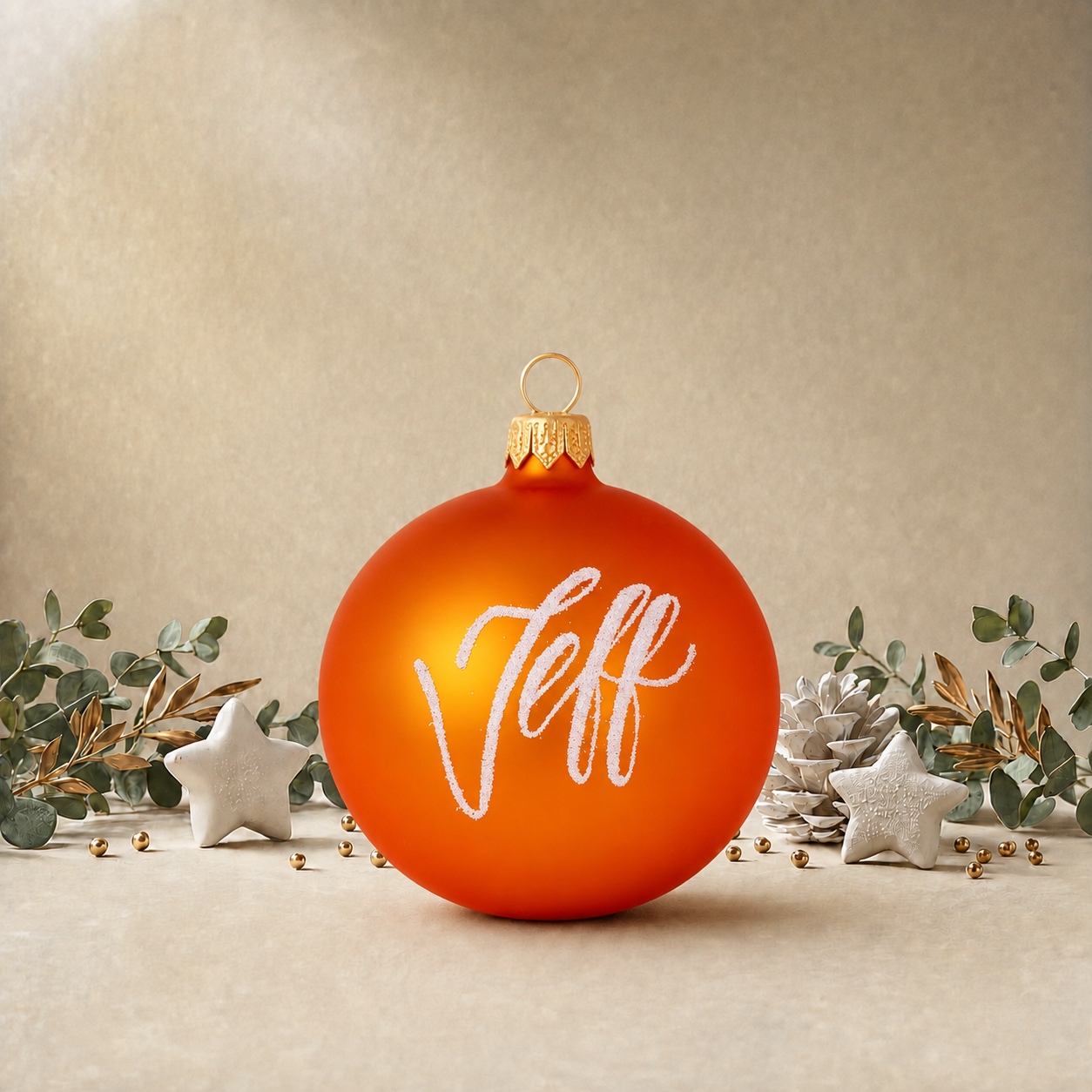 Orange Plain Bauble front