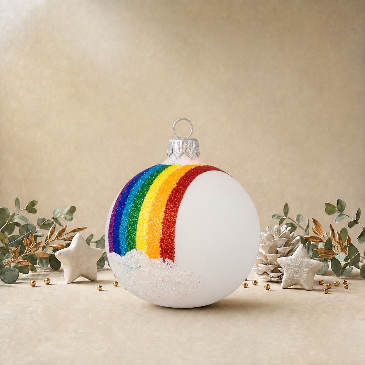 White Rainbow Bauble back