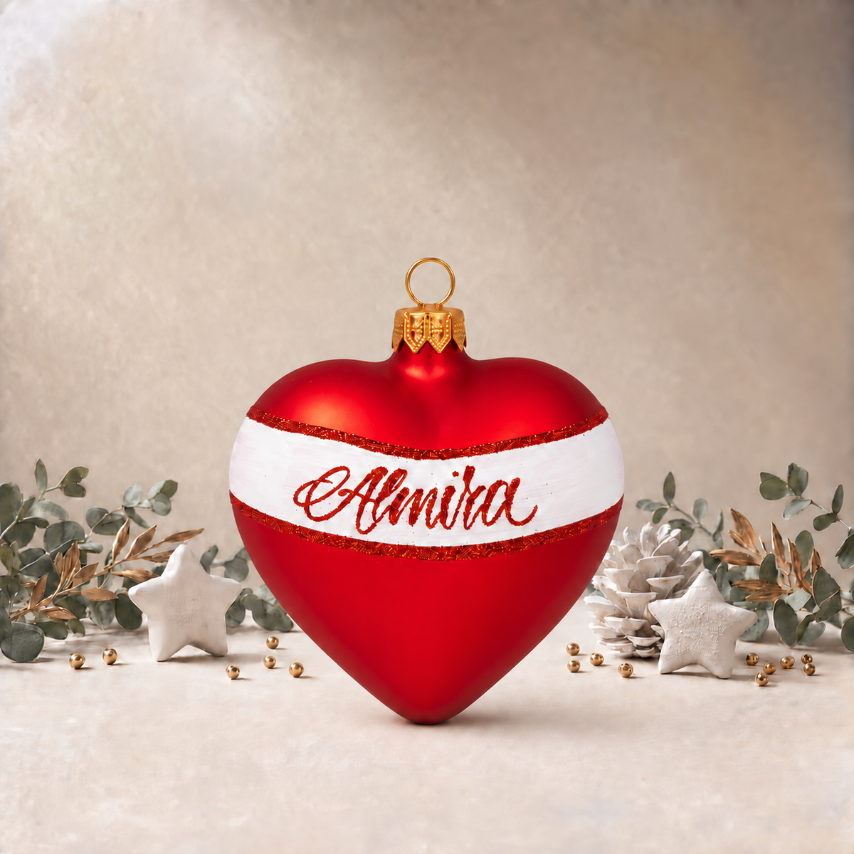 Red Heart with White Ribbon