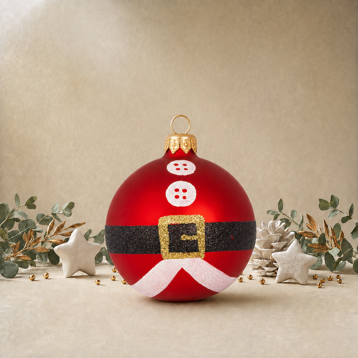 Red Bauble with Santa Belt back