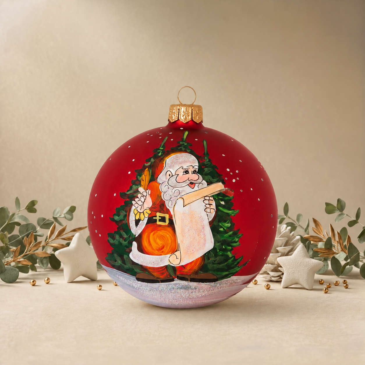 Santa with Children's Wishlist - Red back