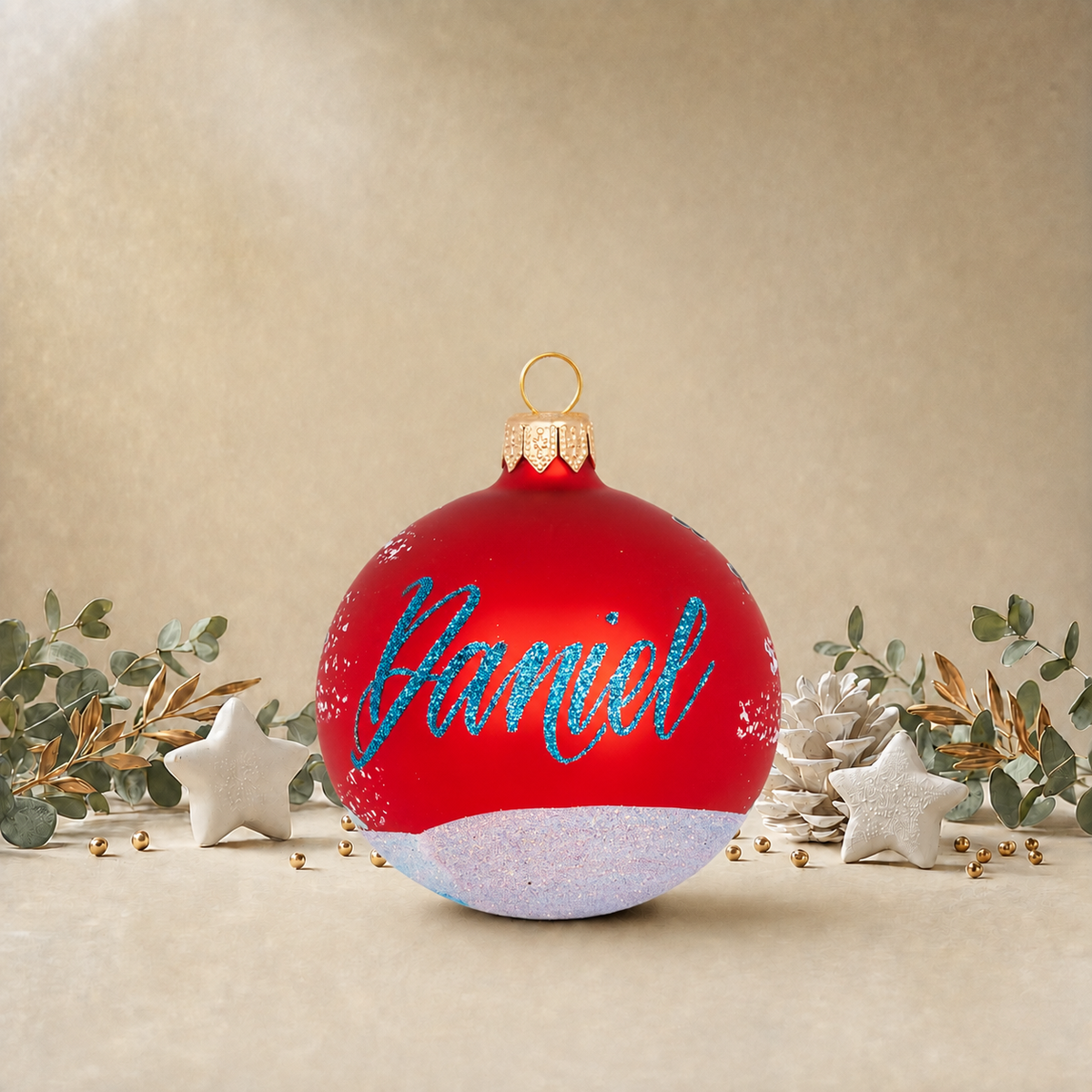 Snowman Carrying Broomstick - Red front
