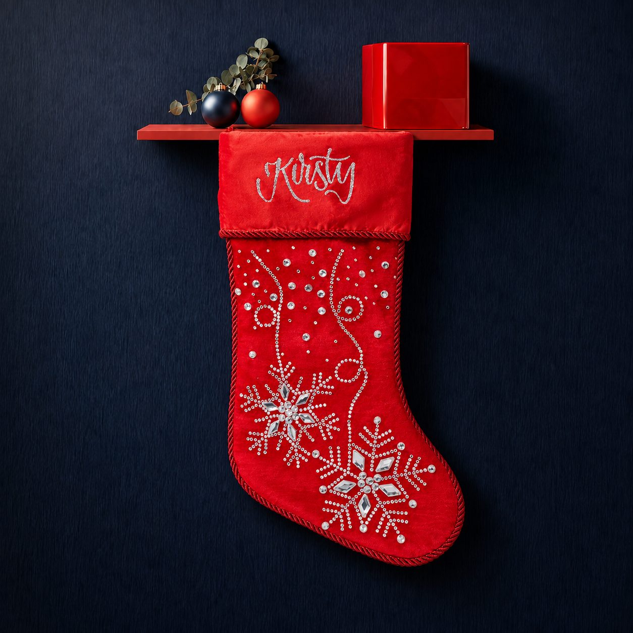 Red Snowflake Stocking