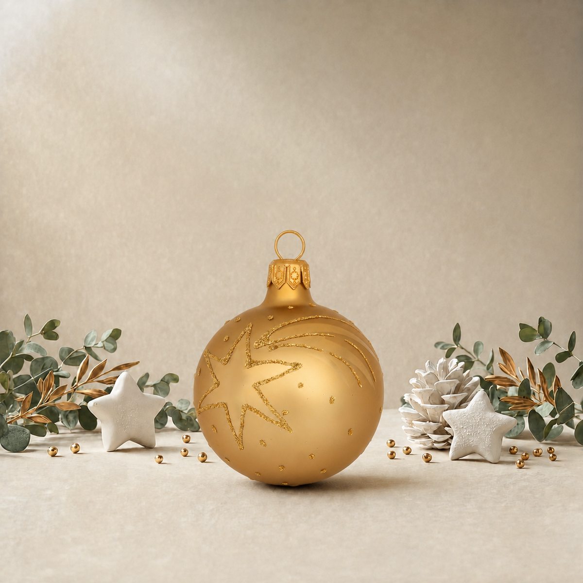 Small Gold Bauble with Shooting Star