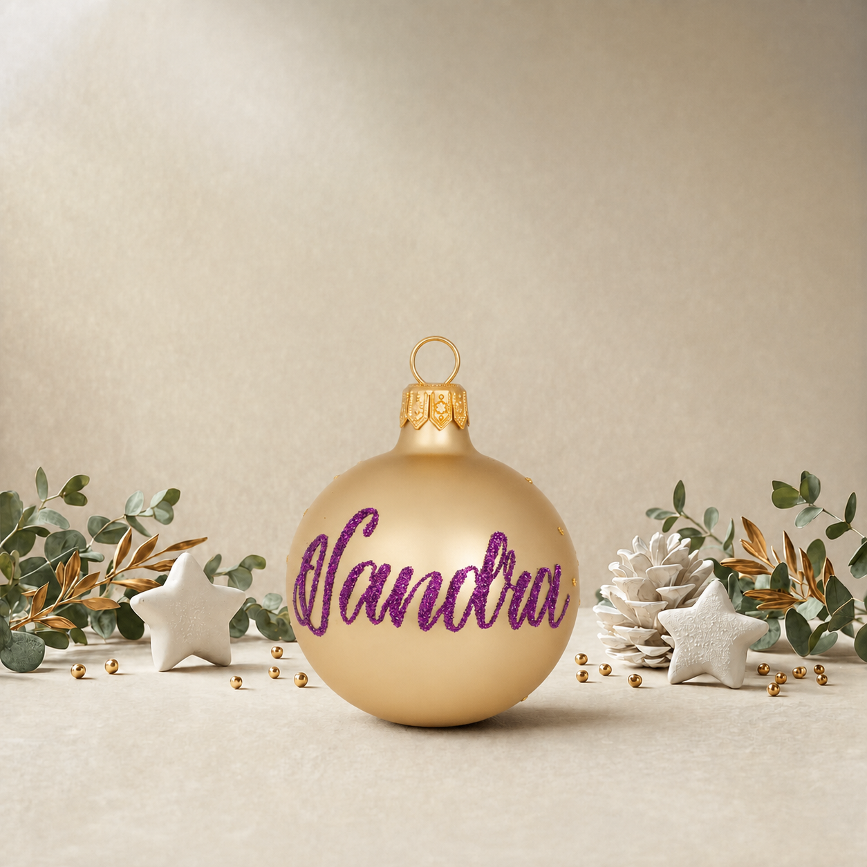 Small Gold Bauble with Shooting Star