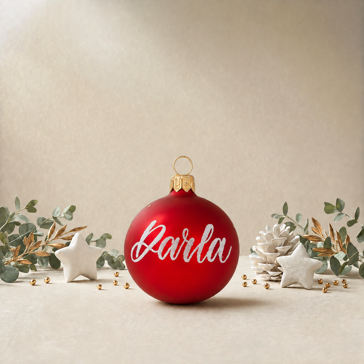 Small Red Bauble with Gold Shooting Star